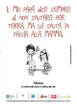 'Papà sputa in faccia alla mamma' : cattivo esempio di campagna contro la violenza alle donne